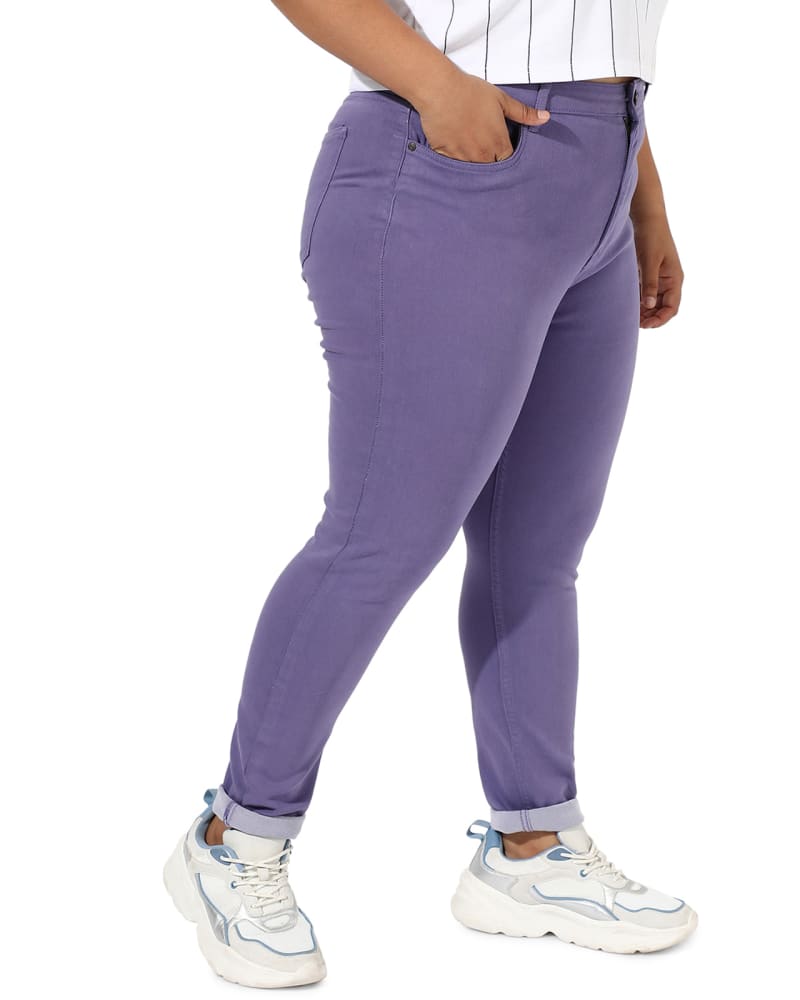 Plus size purple jeggings sales